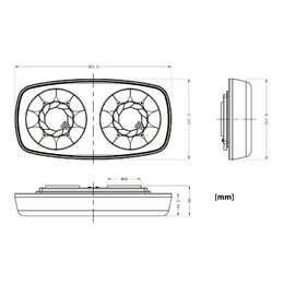 LED výstražná oranžová rampa homologovaná 305 x 158 x 45 mm 38W R10 R65 magnet