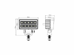 LED světlo na pracovní stroje 10-30V, 10 LED, 15W, ECE R10