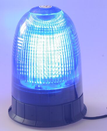 Zábleskový LED maják, 12V, modrý magnet