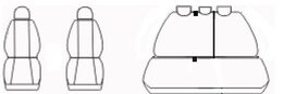 Autopotahy Audi A3 8P, 5 DVEŘ od r.v. 2003-2009, Eco kůže + alcantara šedé