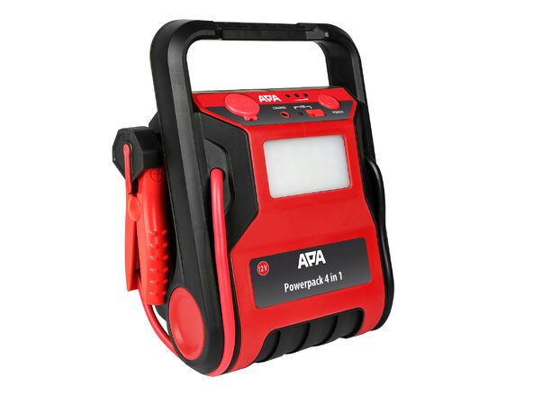 Startovací zdroj s kompresorem APA, USB a LED 12V / 220V, 600A