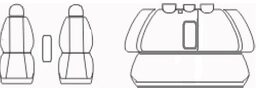 Autopotahy Audi A4 B8, STANDARTNÍ SEDADLA, od r. 2008, Eco kůže + alcantara šedé
