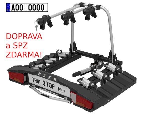 Nosič kol na tažné zařízení HAKR TRIP 3 TOP Plus, 3 kola DOPRAVA a SPZ ZDARMA
