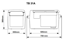 Kompresorová autolednička Indel B TB31 BLACK OFF , 12/24V 30 litrů