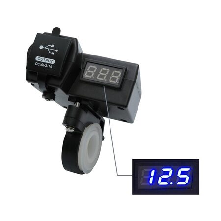 2x USB nabíječka s voltmetrem na motocykl