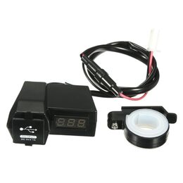 2x USB nabíječka s voltmetrem na motocykl