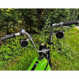 Zvukový systém na motocykl, skútr, ATV s USB, BT, 2 x dálkové ovládání, barva chrom
