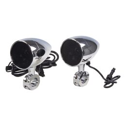 Zvukový systém na motocykl, skútr, ATV s USB, BT, 2 x dálkové ovládání, barva chrom