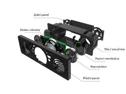 1DIN autorádio Bluetooth/USB/SD/AUX, s vestavěnými reproduktory