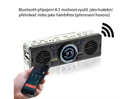 1DIN autorádio Bluetooth/USB/SD/AUX, s vestavěnými reproduktory