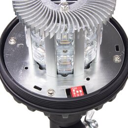 LED maják, 12-24V, 16x5W LED oranžový, na držák, ECE R65