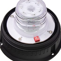 LED maják, 12-24V, 24xLED modrý, magnet, ECE R65