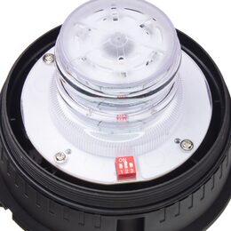 LED maják, 12-24V, 24xLED červený, magnet, ECE R65