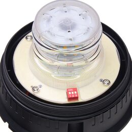 LED maják, 12-24V, 24xLED oranžový, pevná montáž, ECE R65