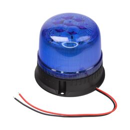 LED maják, 12-24V, 24xLED modrý, pevná montáž, ECE R65