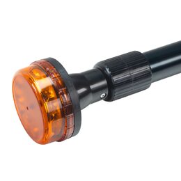 LED maják, 12-24V, 12x3W oranžový s teleskopickou tyčí na motocykl, ECE R65 R10