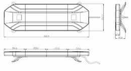 LED rampa 817mm, oranžová, 12-24V, 126x1W LED, ECE R65