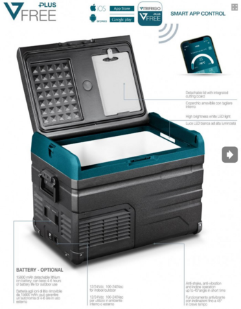 Kompresorová autolednička VITRIFRIGO 12/24V/230V, 40 litrů