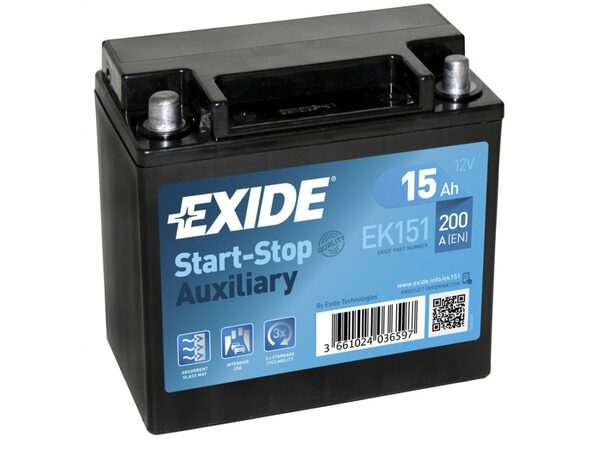 Autobaterie EXIDE START-STOP 15Ah 12V 200A