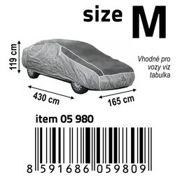 Autoplachta proti krupobití M 430×165×119cm