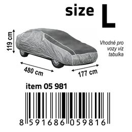 Autoplachta proti krupobití L 480×177×119cm