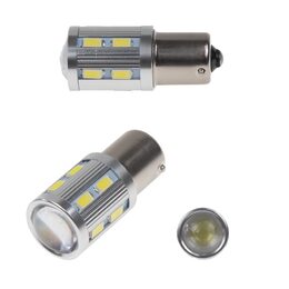 BA15S bílá, 12SMD Samsung + 3W Osram 10-30V