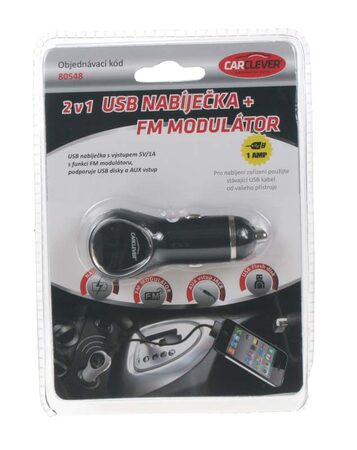 MP3/FM modulátor bezdrátový s USB/AUX vstup do CL,