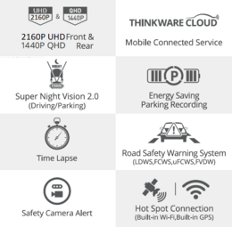 Autokamera 2-kanálová 4K WiFi Cloud GPS Thinkware U1000 2CH