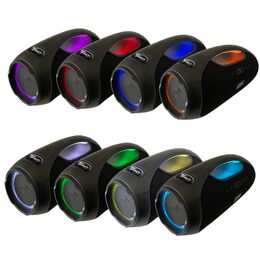 CARCLEVER bezdrátový Bluetooth reproduktor, voděodolný IPX6, USB, AUX, MIC, RGB