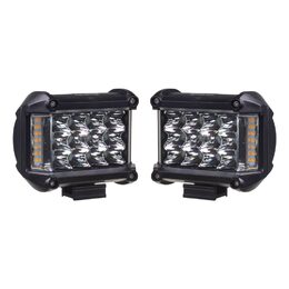 LED světla obdélníková bílé/oranžové, 19W, 19xLED, ECE R10, 2ks