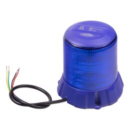 Robustní modrý LED maják, modrý hliník, 96W, ECE R65