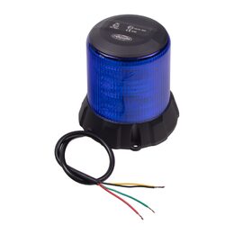 Robustní modrý LED maják, černý hliník, 96W, ECE R65