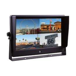 AHD monitor 10" s kvadrátorem a s 4x4PIN vstupy, DVR, s Apple CarPlay, Android auto, Bluet