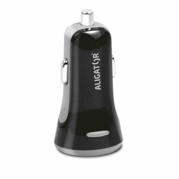 Chytrá nabíječka do auta ALIGATOR 3.4A, 2x USB, smart IC, černá, včetně USB-C kabelu 2A