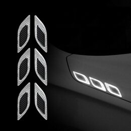 Samolepící deflektory reflexní bílé - 6ks