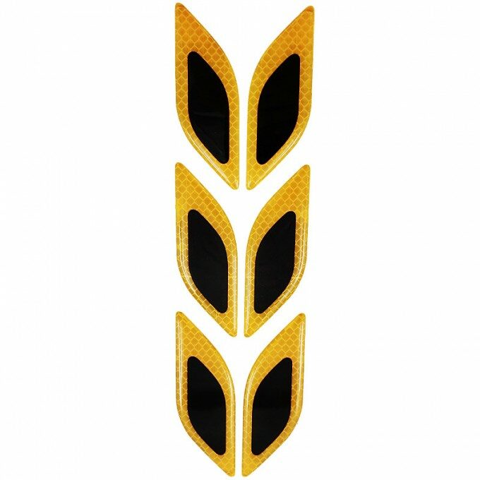 Samolepící deflektory reflexní žluté - 6ks