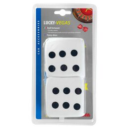 Ozdobné kostky Lucky-Vegas LAMPA 65mm, bílé