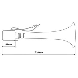 Elektropneumatický klakson LAMPA 12/24V, 8A, Turecký zvuk 110 dB 245x85x85mm