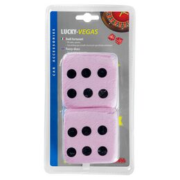 Ozdobné kostky Lucky-Vegas LAMPA 65mm, růžové
