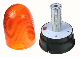 Zábleskový LED maják, 12-24V, oranžový, homologace