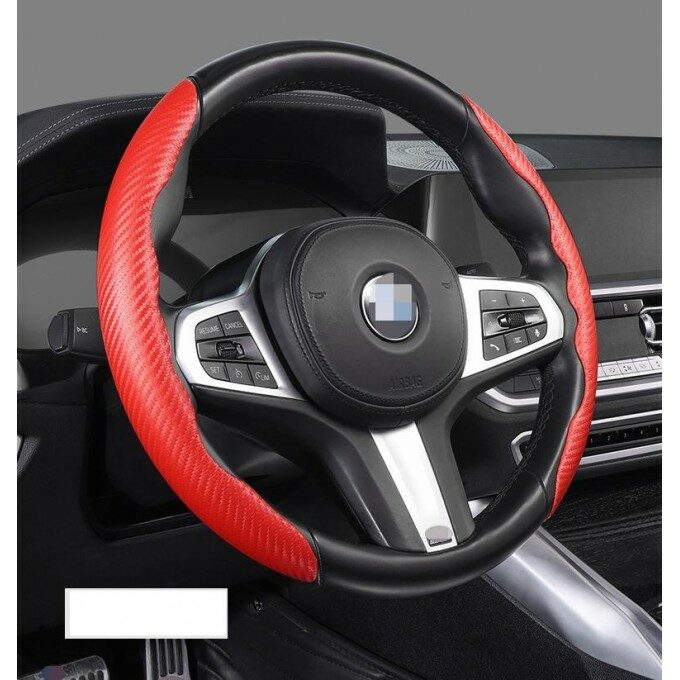 Potah na volant carbon červený 37-39 cm