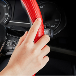 Potah na volant carbon červený 37-39 cm