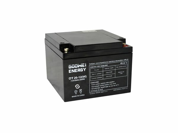 Trakční (AGM) baterie GOOWEI ENERGY OTL26-12, 26Ah, 12V