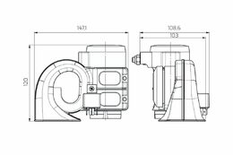 PN1/12V Twister pneumatický klakson s kompresorem