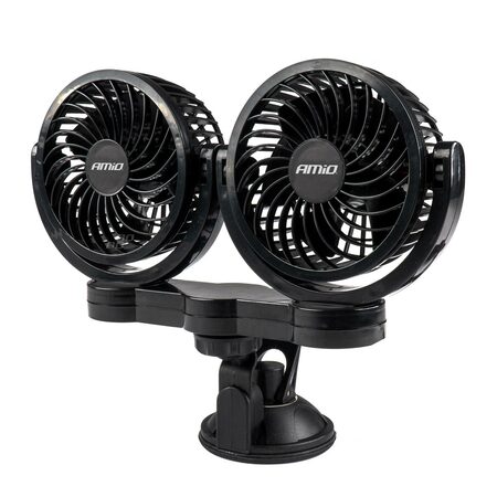 Ventilátor do auta s přísavkou 2x10,2cm 24V