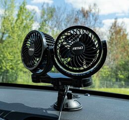 Ventilátor do auta s přísavkou 2x10,2cm 24V