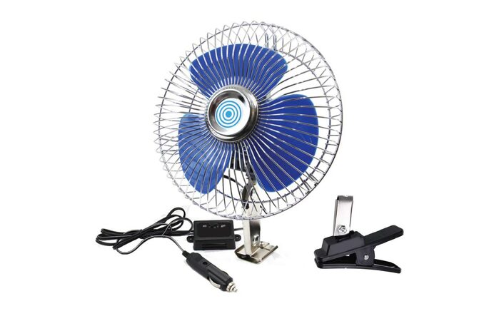 Ventilátor do auta otočný kovový na klip 17,5 cm - 24V 