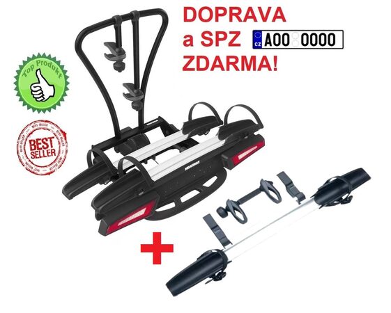 Nosič 3 kol YAKIMA JustClick EVO 2+1 na tažné zařízení SPZ A DOPRAVA ZDARMA!