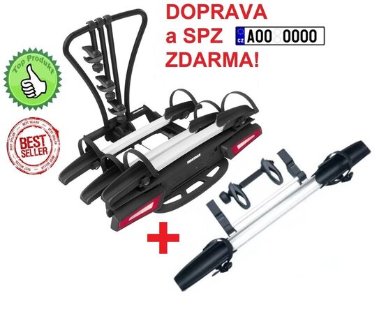 Nosič 4 kol YAKIMA JustClick EVO 3+1 na tažné zařízení SPZ A DOPRAVA ZDARMA!