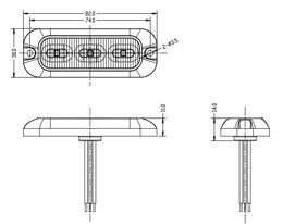 PREDATOR 3x4W LED, 12-24V, oranžový, ECE R65